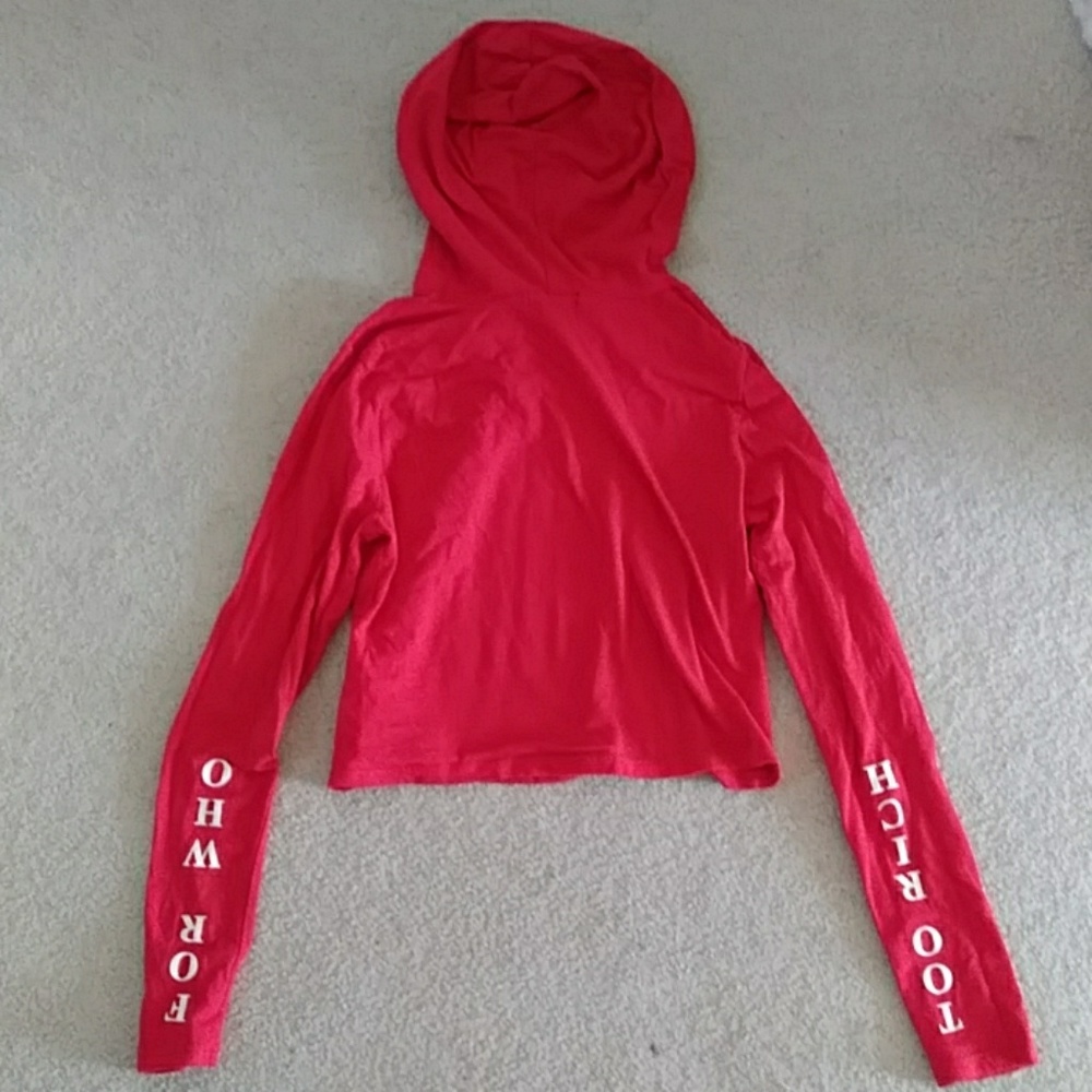 Fashionova cropped red long sleeve